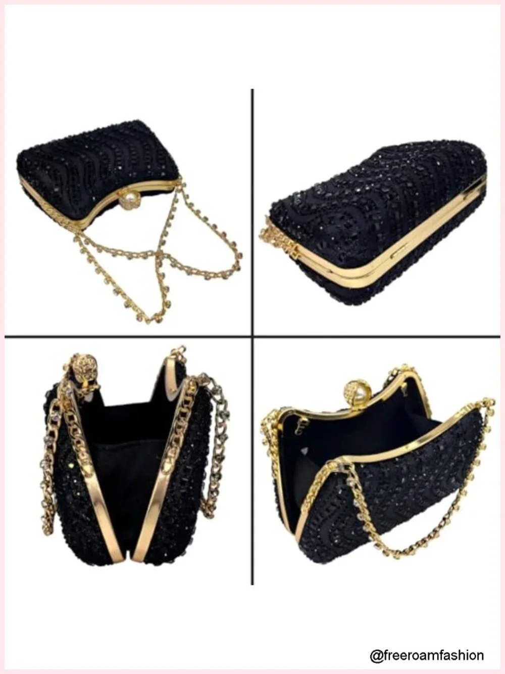 Mini Rhinestone Clutch Purse for Women Evening Handbag Chain Clutch Bag